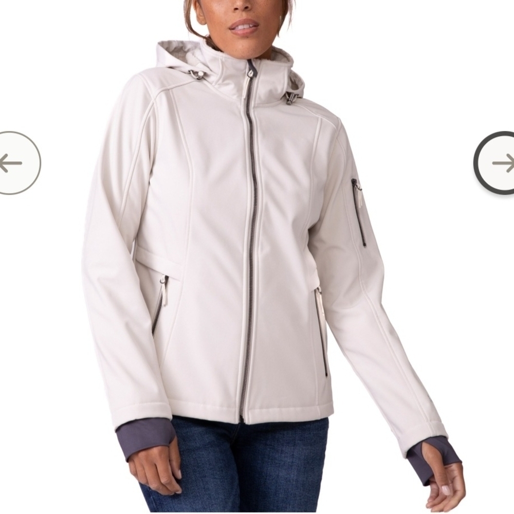Women's Cream Hooded Jacket